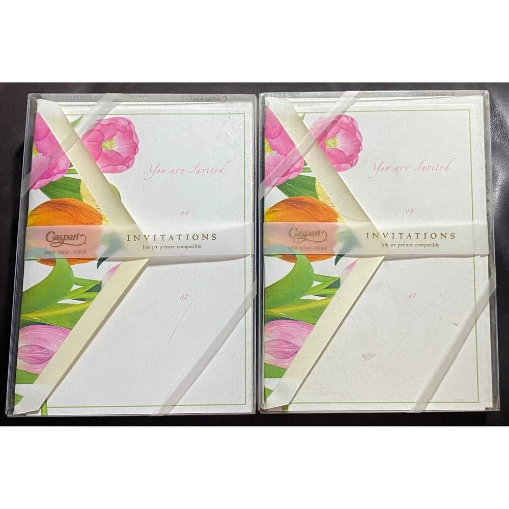 Invitations & Envelopes 2) boxes of 8 Tulips Design